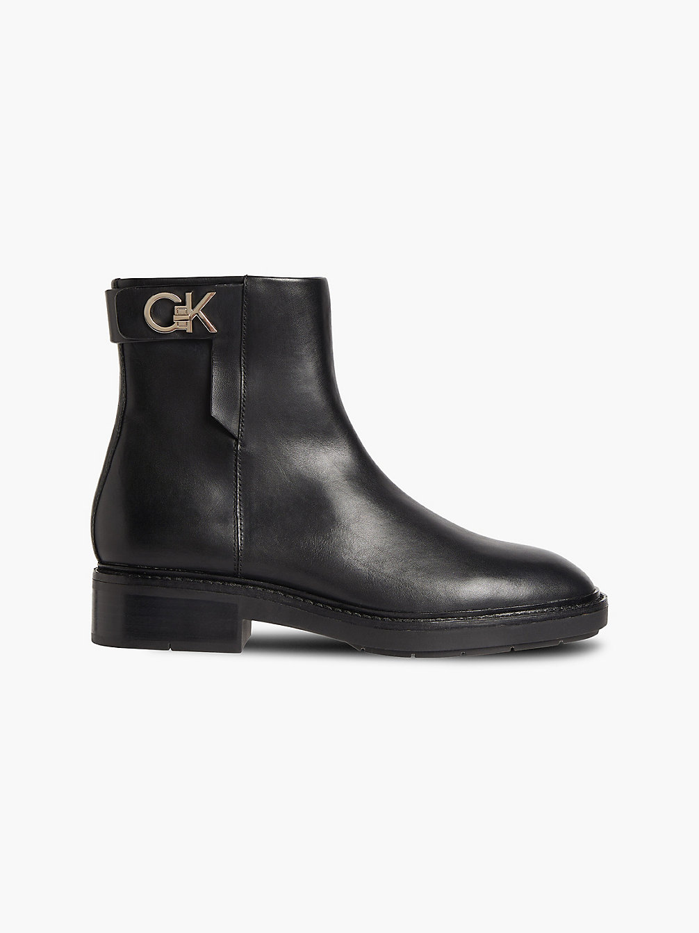 CK BLACK Leather Ankle Boots undefined women Calvin Klein