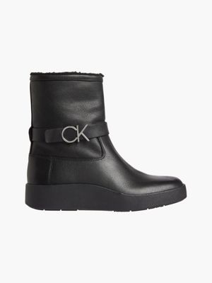 Calvin klein devlin box leather clearance boots