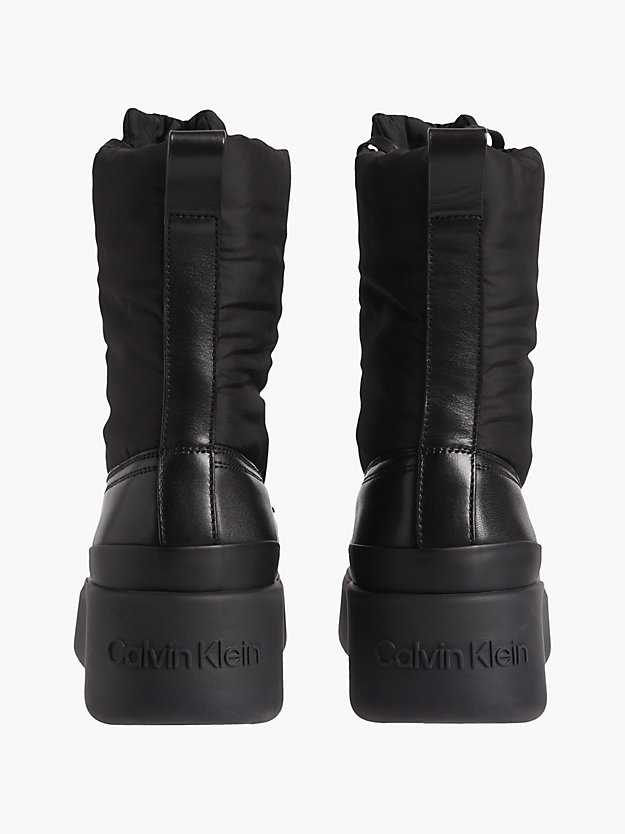 CK BLACK Puffer Wedge Rain Boots for women CALVIN KLEIN