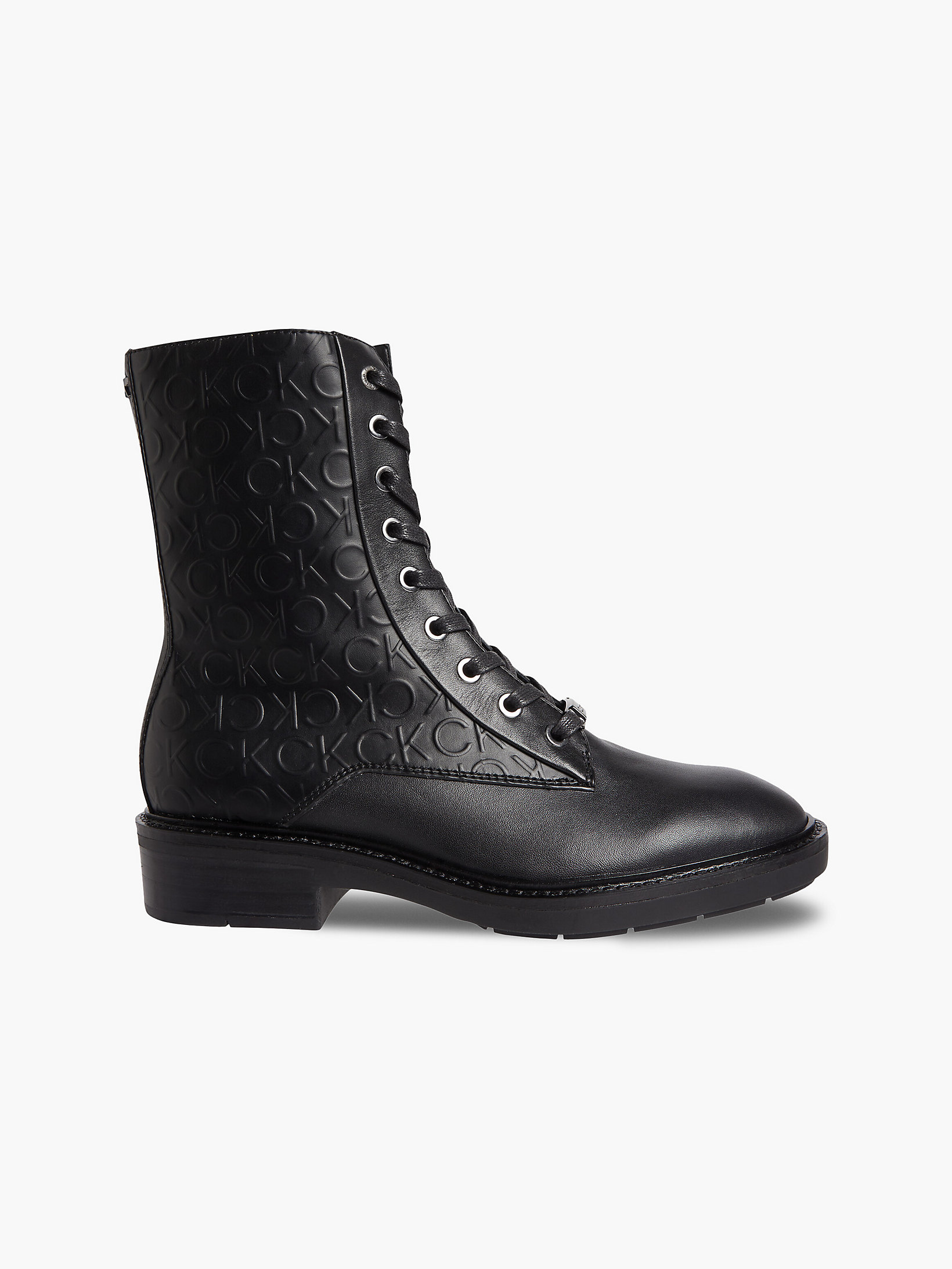 CK Black Leather Heeled Boots undefined women Calvin Klein