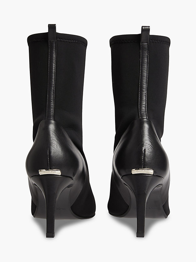 Neoprene and Leather Heeled Ankle Boots Calvin Klein® | HW0HW01306BAX