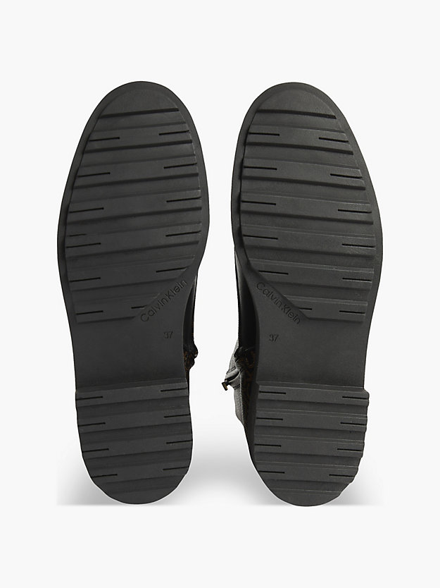 BLACK / BROWN MONO Stiefel mit Absatz aus Leder für Damen CALVIN KLEIN