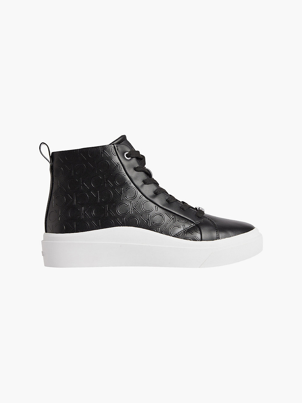CK BLACK Leather Logo High-Top Trainers undefined women Calvin Klein