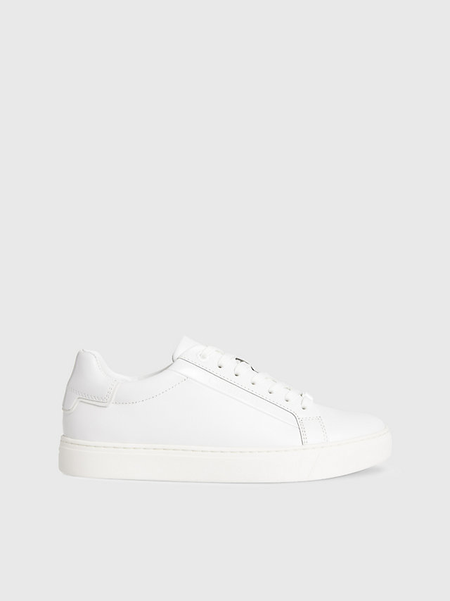 Bright White Leren Sneakers undefined dames Calvin Klein