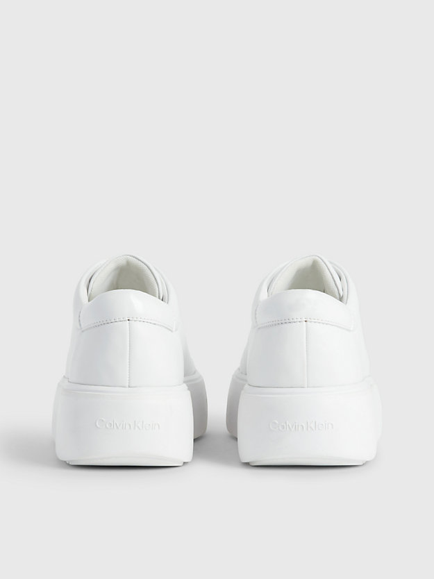 TRIPLE WHITE Sneakers con piattaforma a bolle d'aria in pelle da donna CALVIN KLEIN