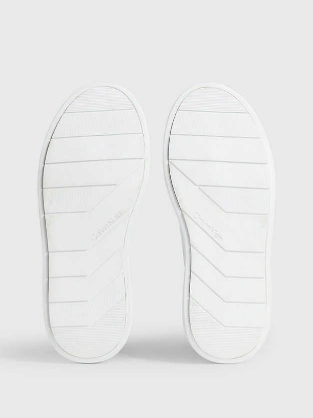 TRIPLE WHITE Zapatillas de piel de plataforma de burbuja de hombre CALVIN KLEIN