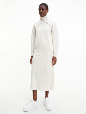 triple white leather bubble platform trainers for women calvin klein