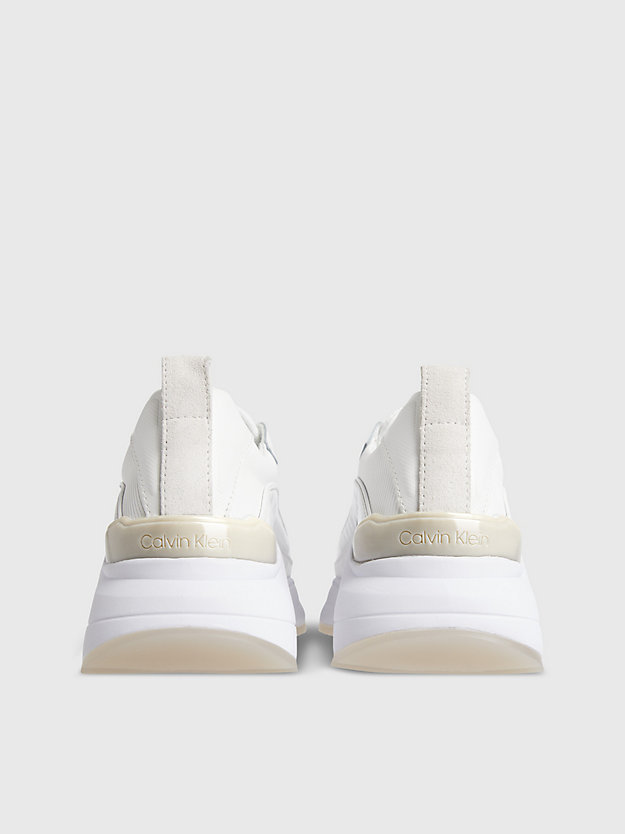 WHITE/ FEATHER GRAY Wedge Sneakers aus Leder für Damen CALVIN KLEIN