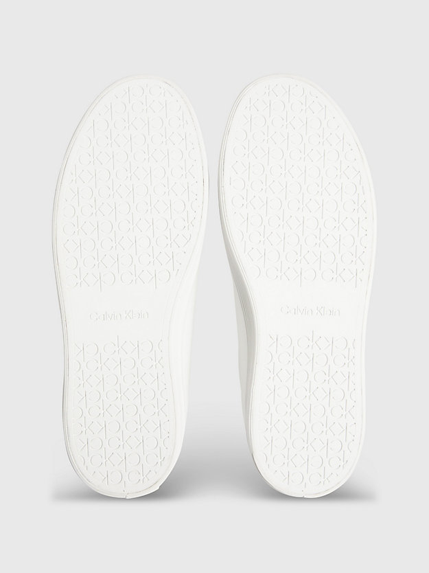 TRIPLE WHITE Leather Trainers for women CALVIN KLEIN