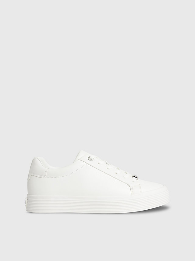 Triple White Leather Trainers undefined women Calvin Klein