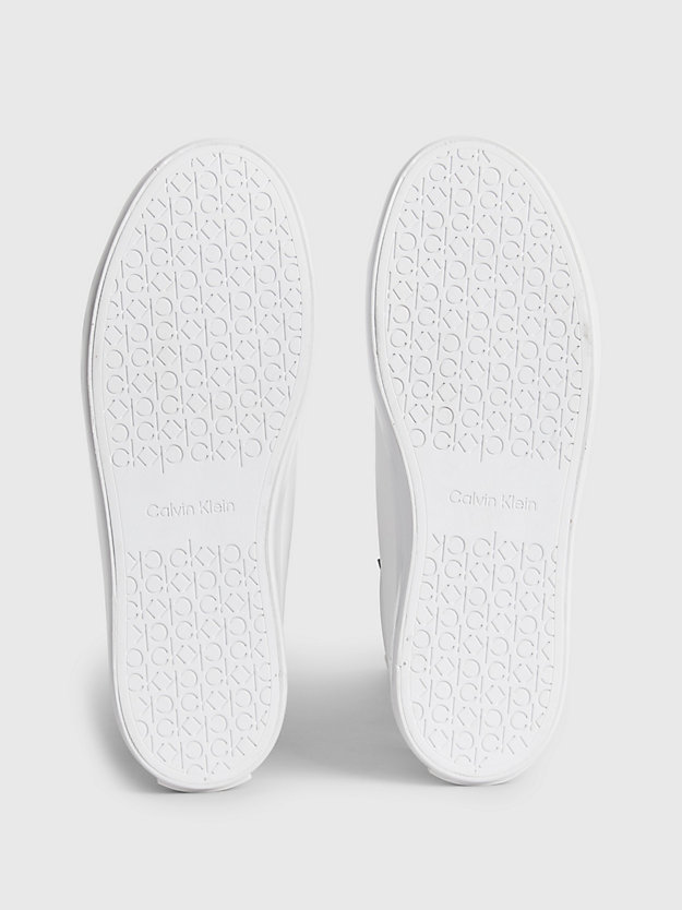BRIGHT WHITE Leather Slip-On Shoes for women CALVIN KLEIN