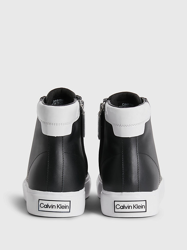 CK BLACK Leren high-top sneakers voor dames CALVIN KLEIN