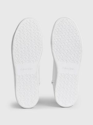 BRIGHT WHITE Skórzane buty sportowe za kostkę dla Kobiety CALVIN KLEIN