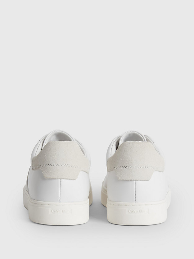 BRIGHT WHITE Leather Trainers for women CALVIN KLEIN