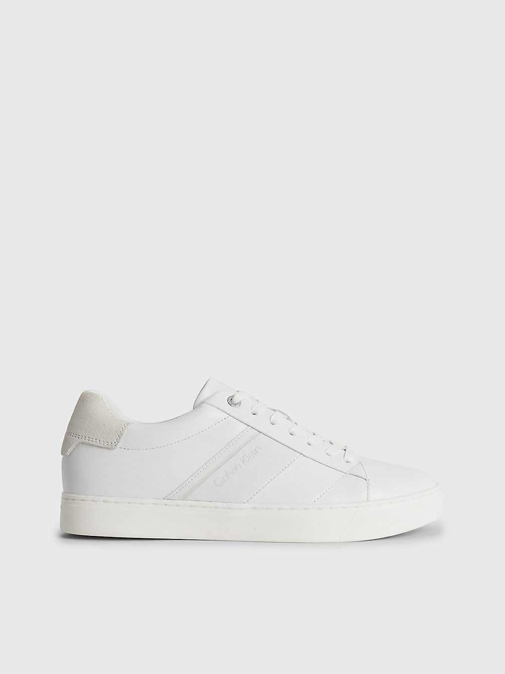 BRIGHT WHITE Leather Trainers undefined women Calvin Klein