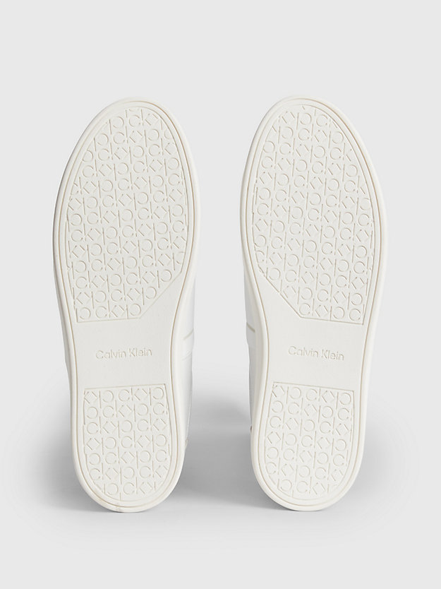 bright white leather slip-on shoes for women calvin klein