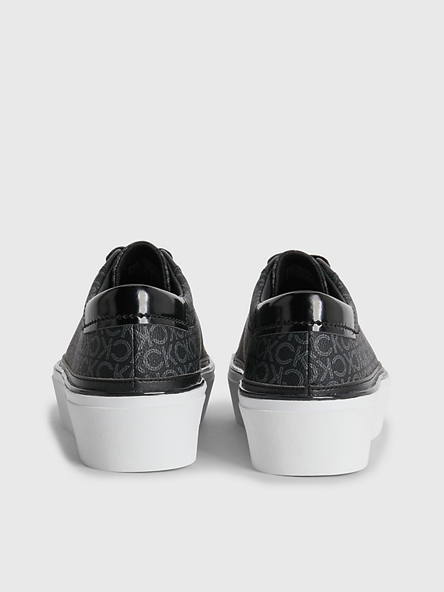 sneaker con logo con plateau riciclate black mono da donna calvin klein