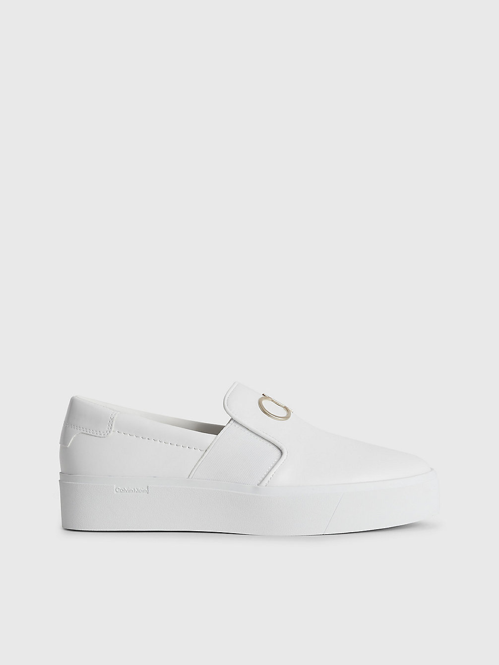 BRIGHT WHITE Leather Platform Slip-On Shoes undefined women Calvin Klein