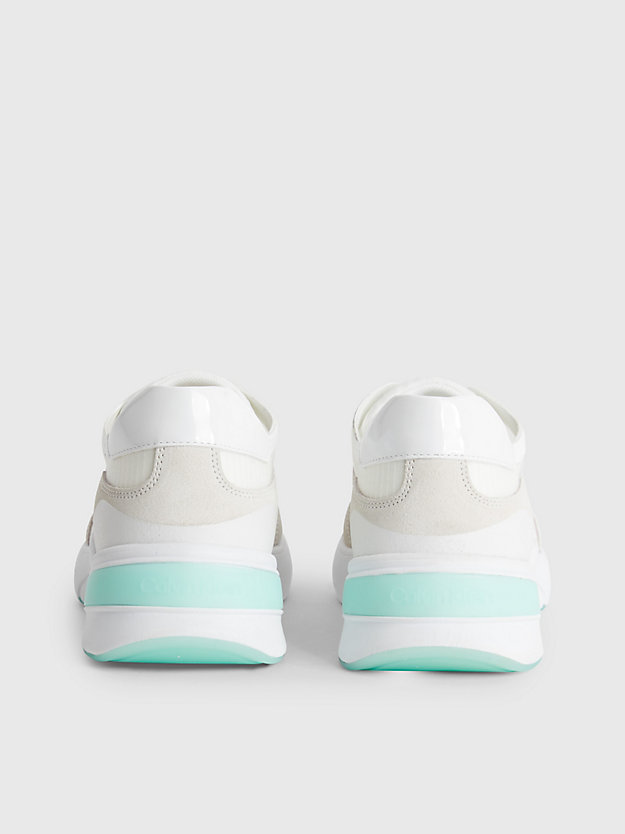 white / dk ecru buty sportowe z materiału ripstop dla kobiety - calvin klein