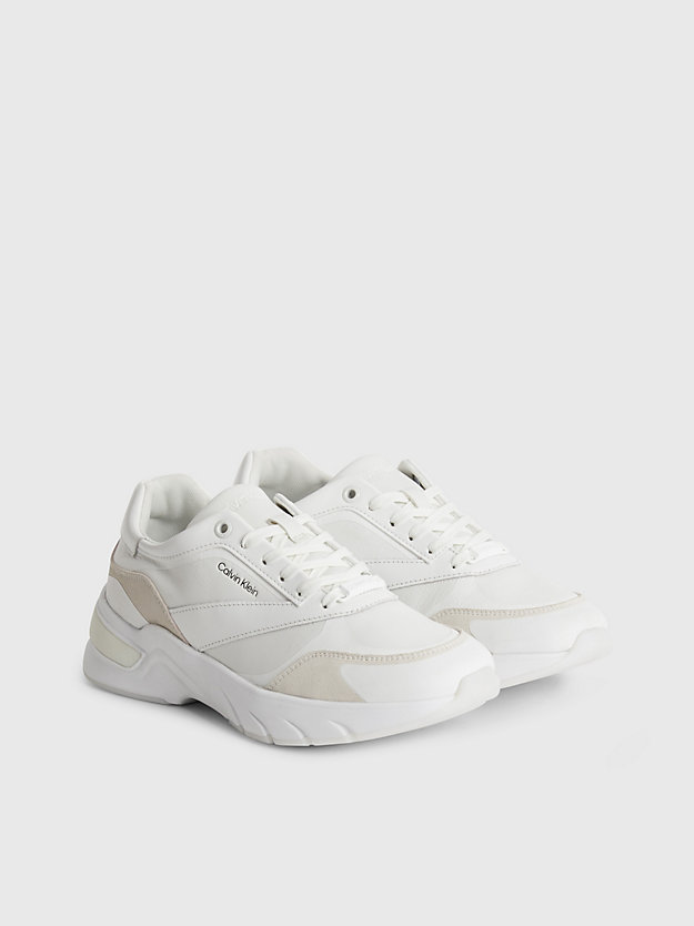 bright white leather trainers for women calvin klein