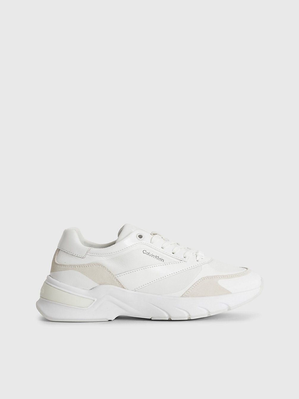BRIGHT WHITE Leather Trainers undefined women Calvin Klein