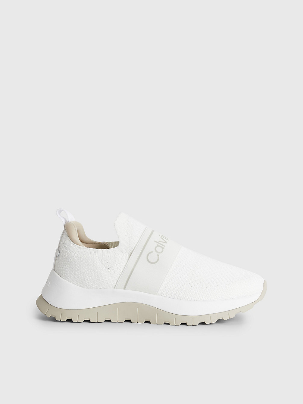 WHITE / DK ECRU > Strick-Slip-On-Sneakers Aus Recyceltem Material > undefined Damen - Calvin Klein