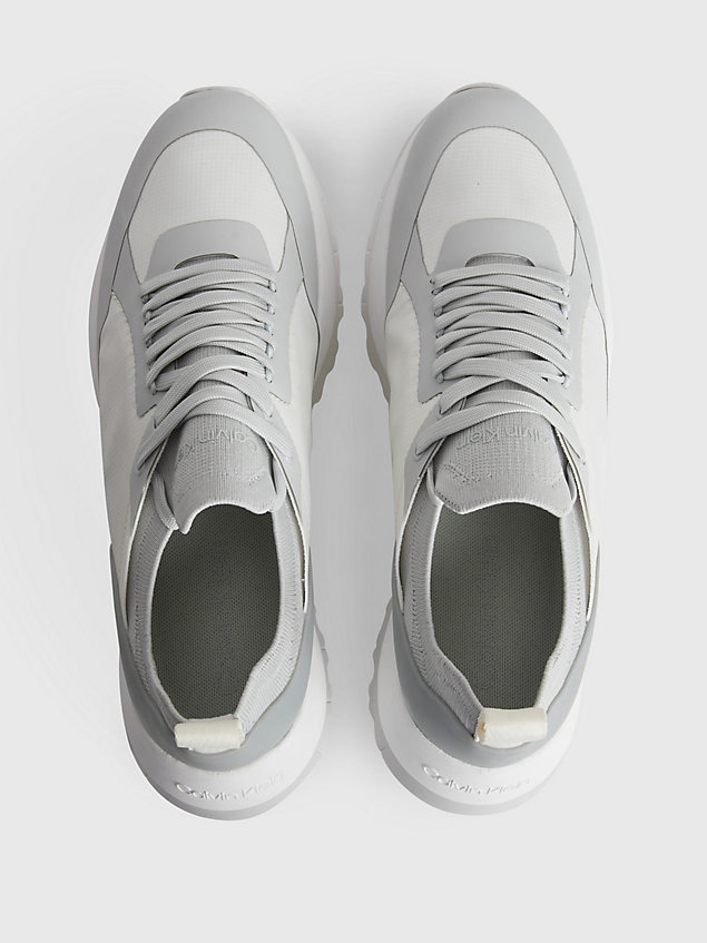 grey buty sportowe z przetworzonej dzianiny dla kobiety - calvin klein