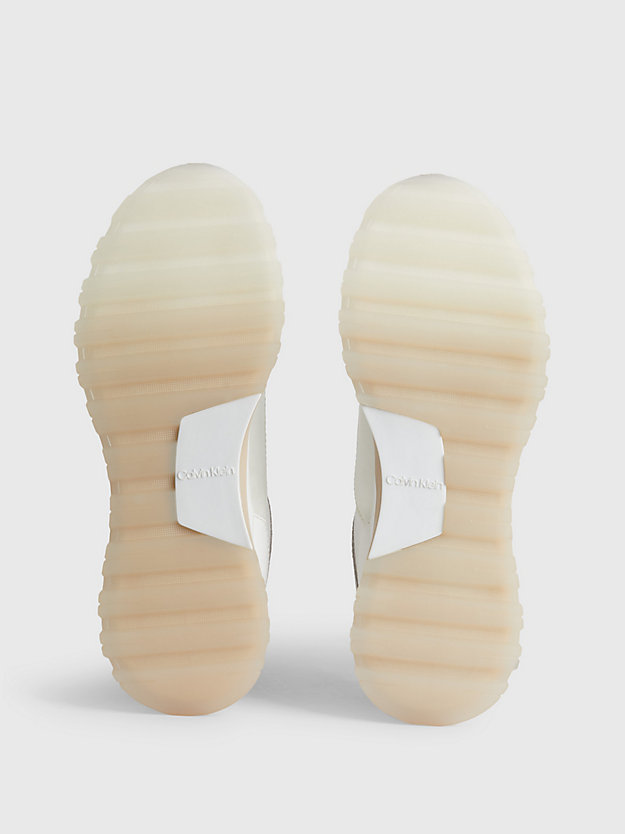 WHITE / DK ECRU Sneakers aus recyceltem Wildleder und Satin für Damen CALVIN KLEIN