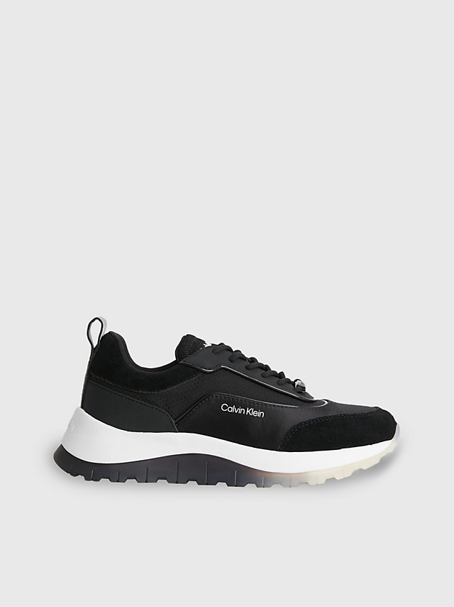 CK Black Recycled Suede And Satin Trainers undefined women Calvin Klein