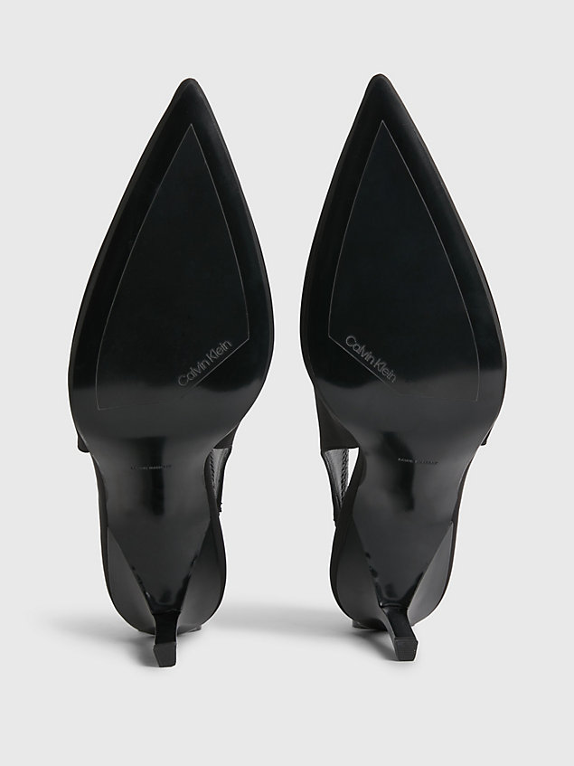 black gerecyclede nylon pumps voor dames - calvin klein