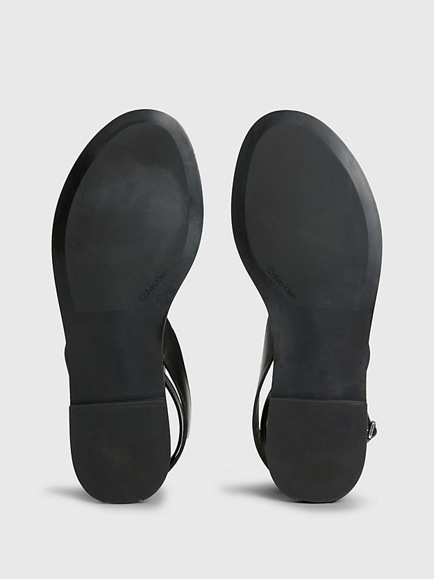 CK BLACK Leather Sandals for women CALVIN KLEIN