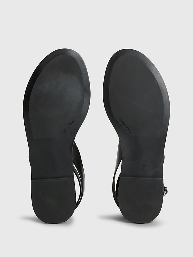 black sandalen aus leder für damen - calvin klein