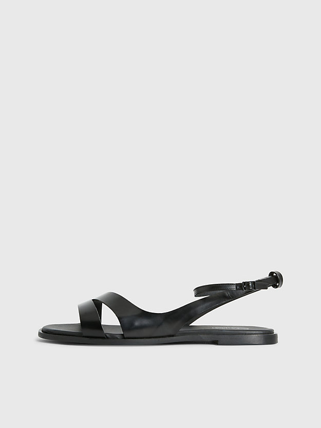 ck black leather sandals for women calvin klein