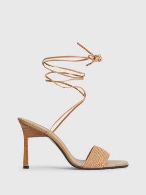 Raffia sandalen met Calvin Klein® | HW0HW01467RBC