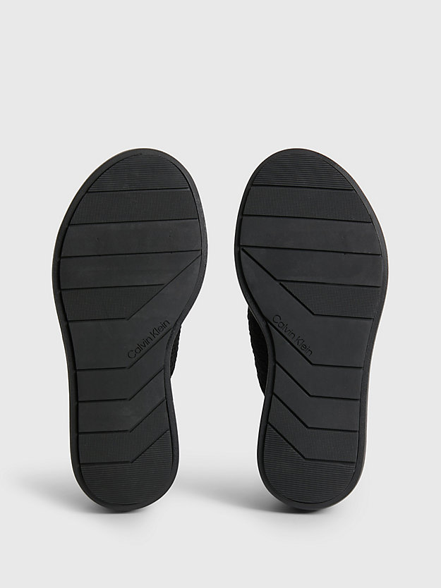 sandalias con plataforma de burbuja trenzadas ck black de mujer calvin klein