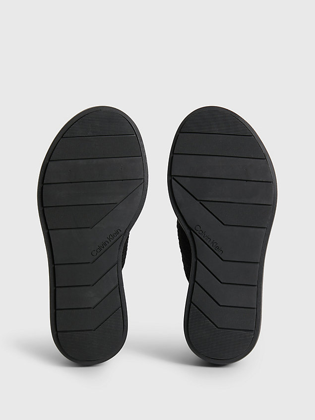 black plecione sandały na bąbelkowej plaftormie dla kobiety - calvin klein