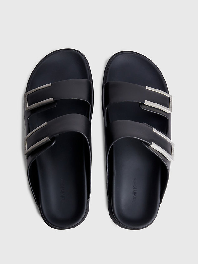 sandales en cuir black pour femmes calvin klein