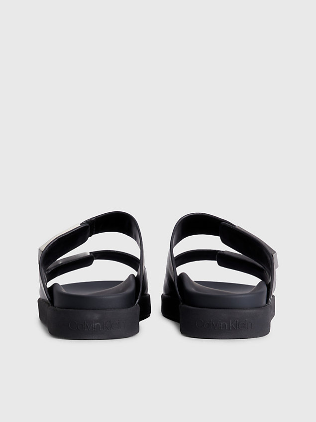 black skórzane sandały dla kobiety - calvin klein