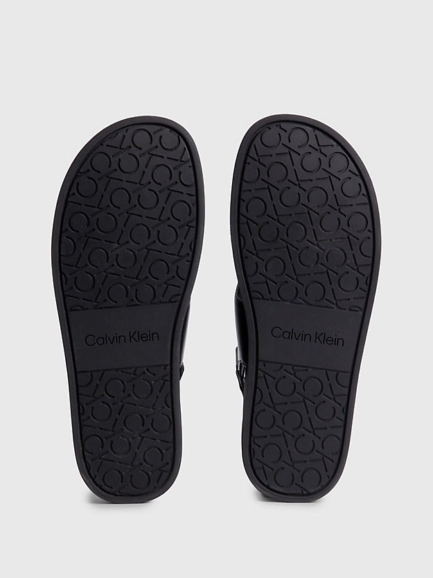 CK BLACK Leather Sandals for women CALVIN KLEIN