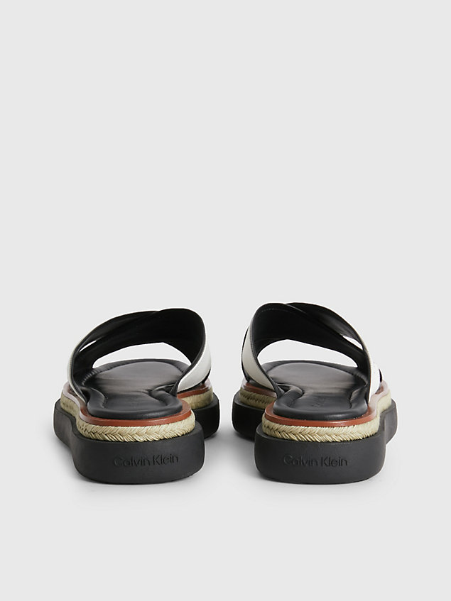 black sandalen aus recyceltem canvas für damen - calvin klein