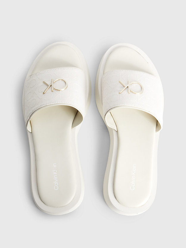 NEUTRAL MONO Recycled Logo Jacquard Sandals for women CALVIN KLEIN
