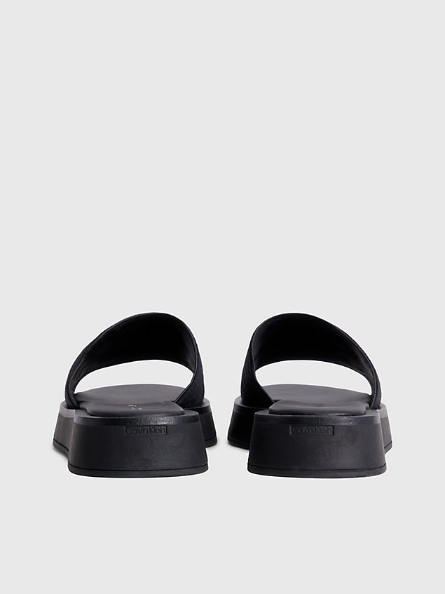 sandales en jacquard recyclé avec logo black pour femmes calvin klein