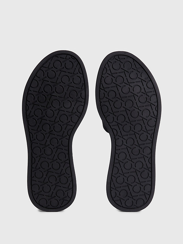 black sandały z żakardowym logo z materiałów z recyklingu dla kobiety - calvin klein