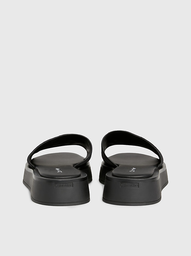 ck black sandały z żakardowym logo dla kobiety - calvin klein