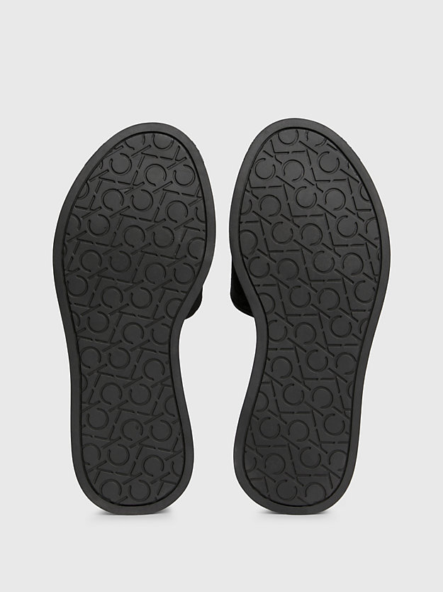 ck black sandalen mit logo-jacquardmuster für damen - calvin klein