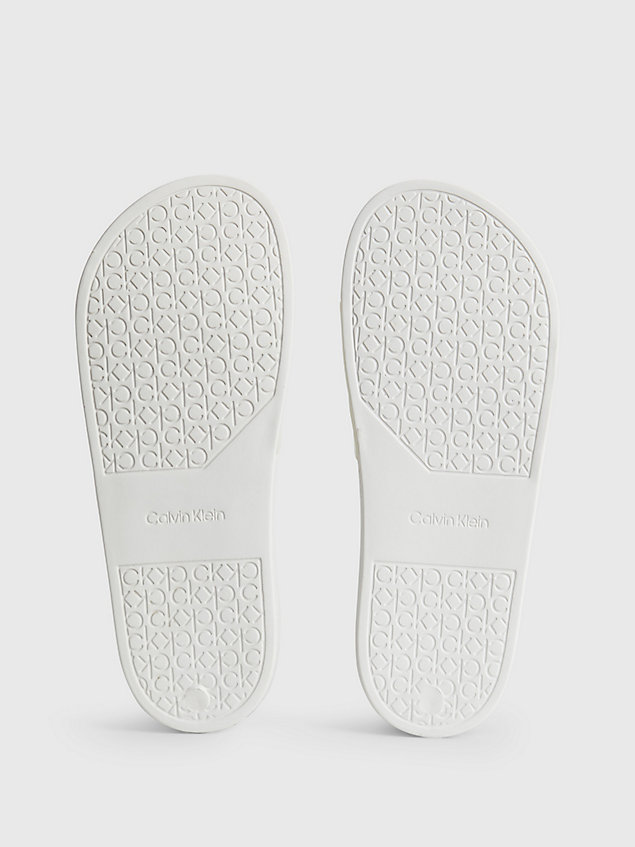 white logo-slippers für damen - calvin klein