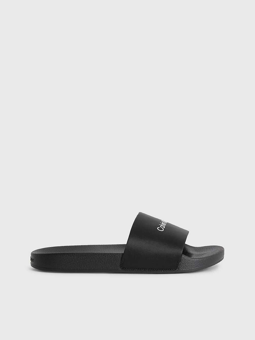 BLACK/BRIGHT WHITE Satin-Slippers Aus Recyceltem Material undefined Damen Calvin Klein