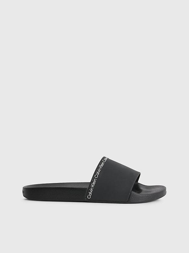 BLACK / MARSHMALLOW Monochrome Slippers für Damen CALVIN KLEIN