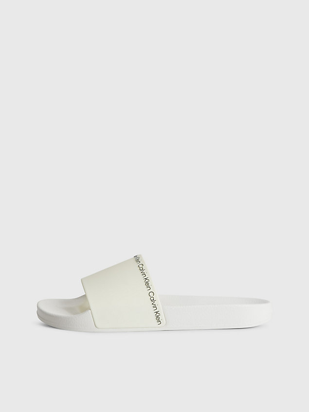 white monochrome slippers für damen - calvin klein