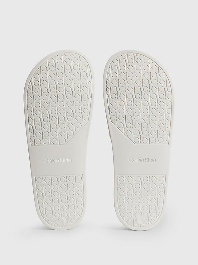 beige recycelte slippers mit logo für damen - calvin klein